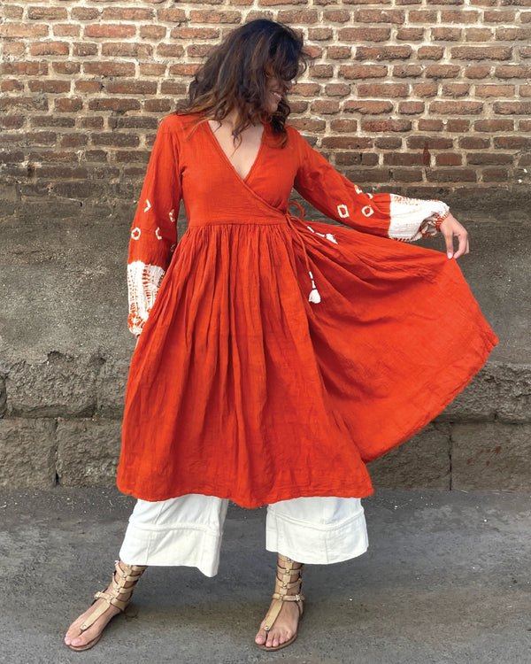 Blossom Angrakha Indus Red Dress