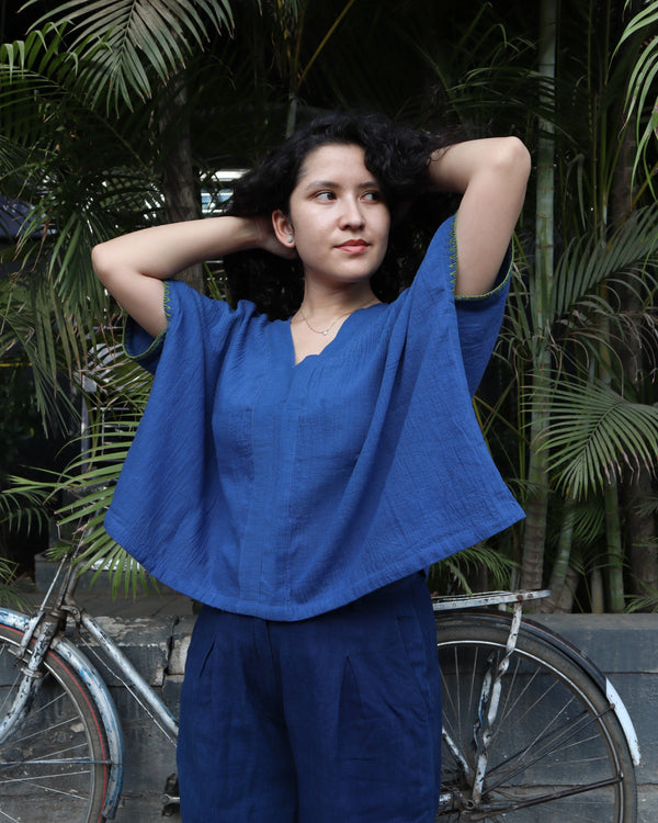 Bloom Kala Cotton Top - Indigo