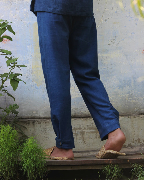 Nomad Ankle Button Indigo Kala Cotton Pants