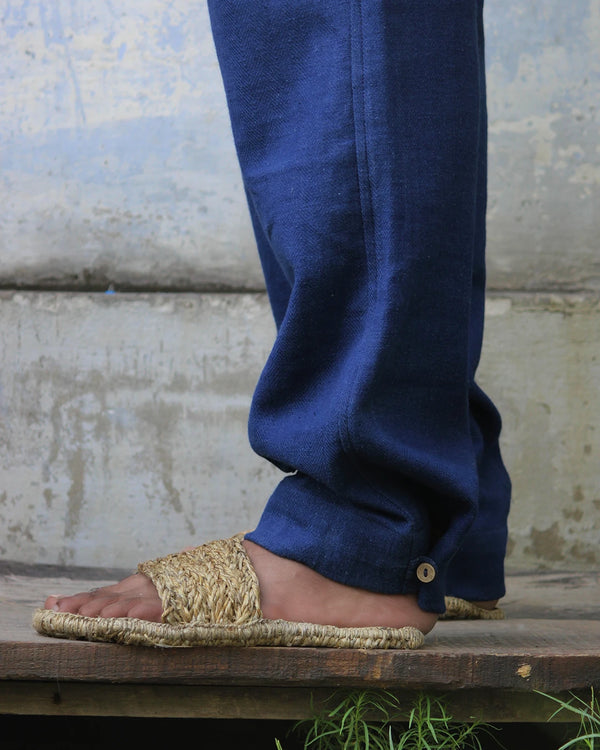 Nomad Ankle Button Indigo Kala Cotton Pants