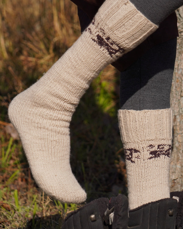 Antelope Brown Motif Knee Length Socks