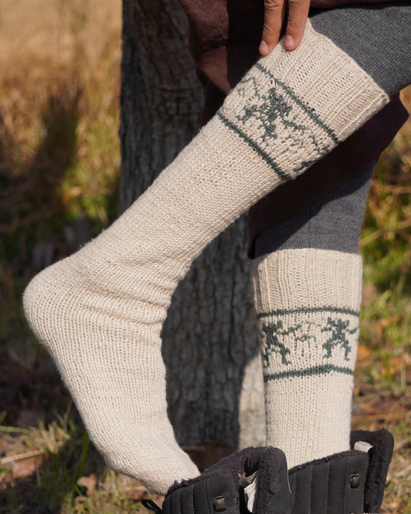 People's Motif Knee Length Socks