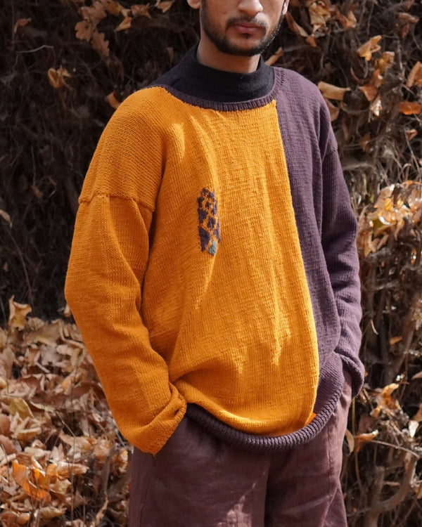 All Gender Half on Half Knit Sweater