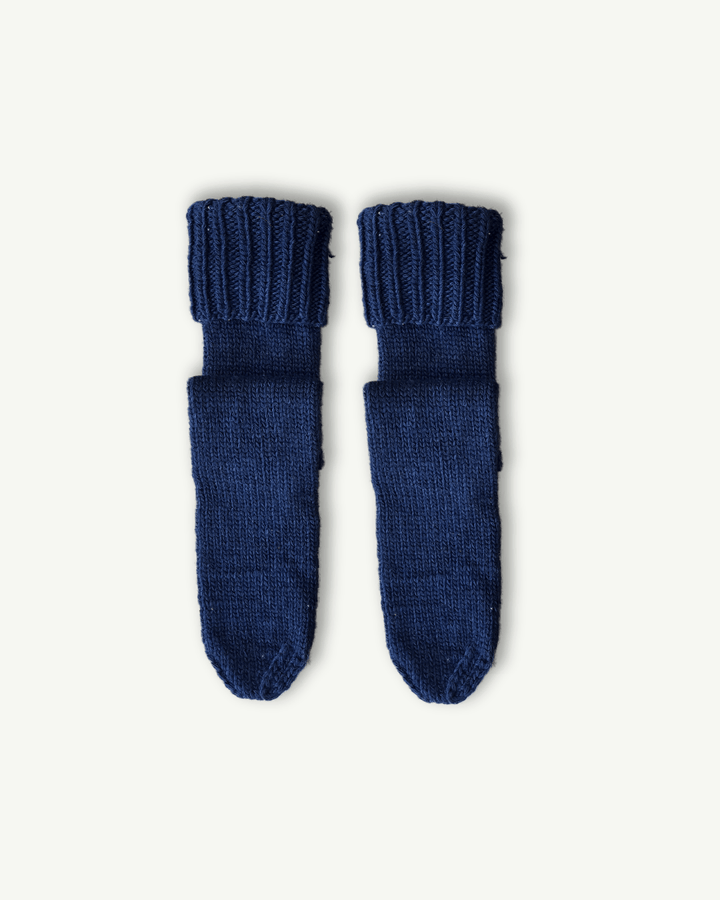 100% pure wool Hand Knit Merino Blue long socks