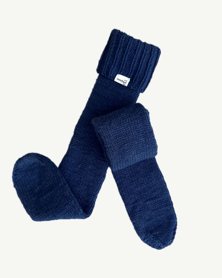 Hand Knit Merino Blue long socks