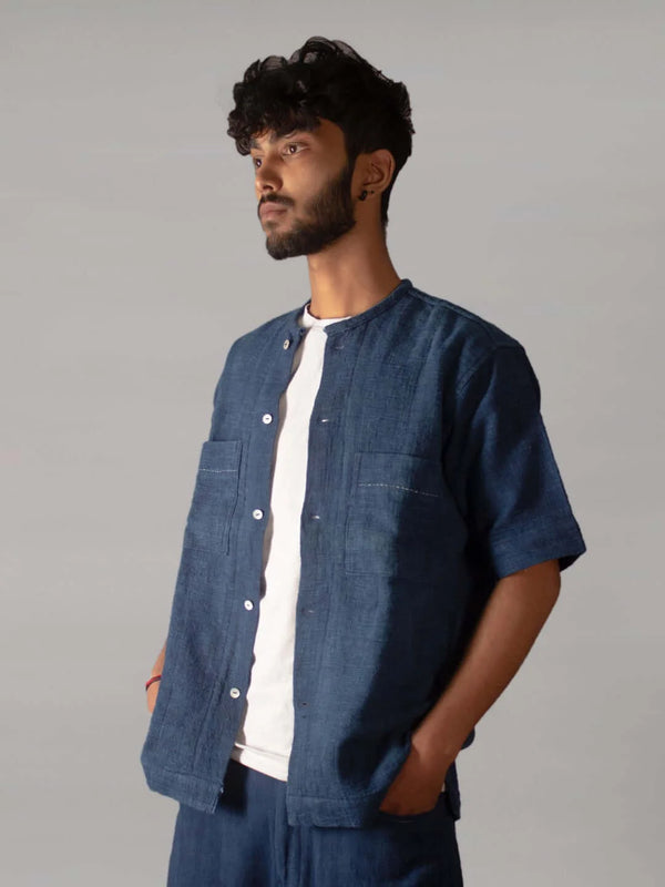 Deep Sea Shirt - Handwoven Kala Cotton - Natural Indigo