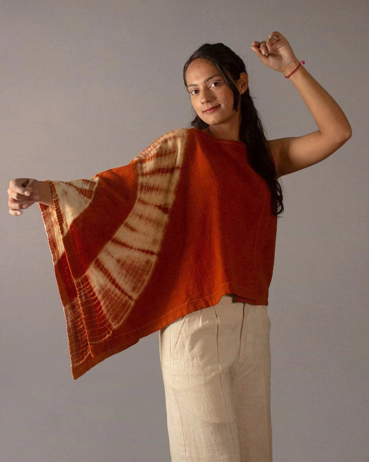 Dunes Indus Red Asymmetric Top KALA COTTON THE HUMANE COLLECTIVE