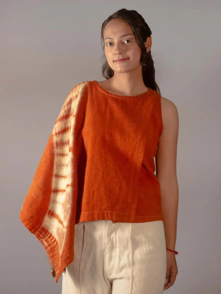 Dunes Indus Red Asymmetric Top KALA COTTON THE HUMANE COLLECTIVE