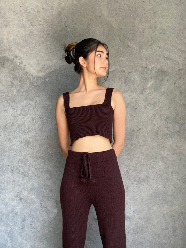 100% Natural Hand knit Foxys Woods Merino Crop Top