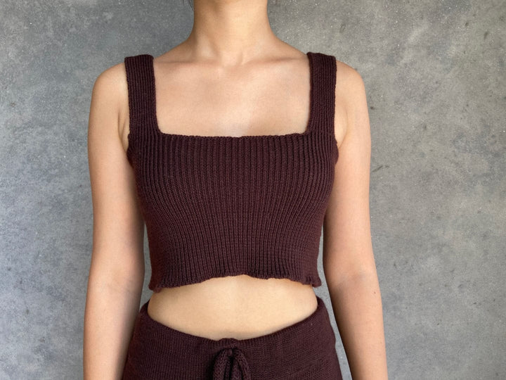 100% Natural Hand knit Foxys Woods Merino Crop Top