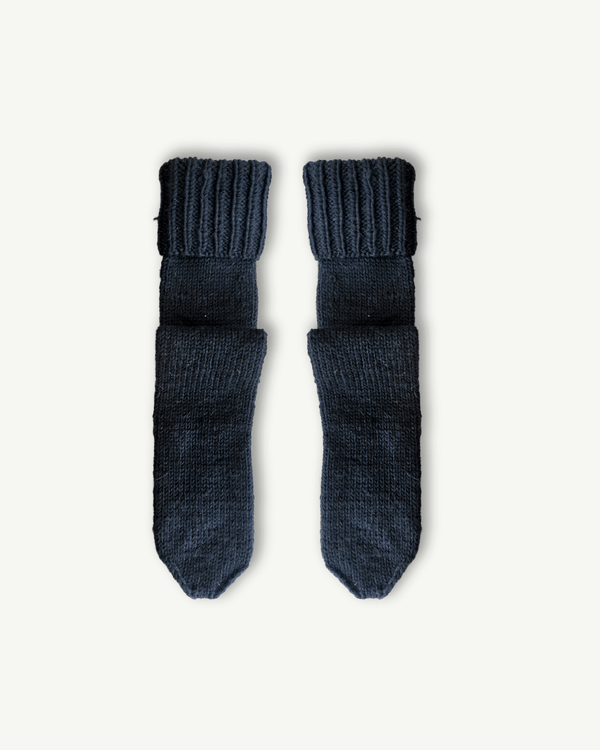 Hand Knit Merino Midnight Long Socks