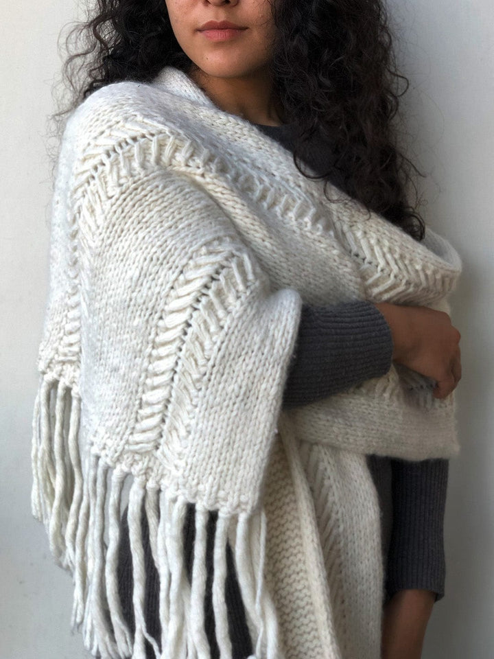 All Natural Hand Knit Milky Way Angora Muffler