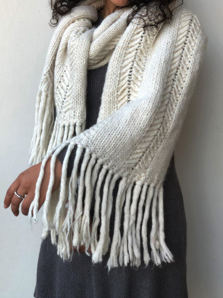 All Natural Hand Knit Milky Way Angora Wool Muffler