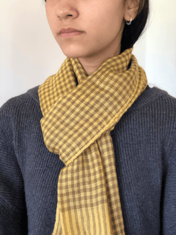 100% Natural Hand Made Mustard Wool Scarf