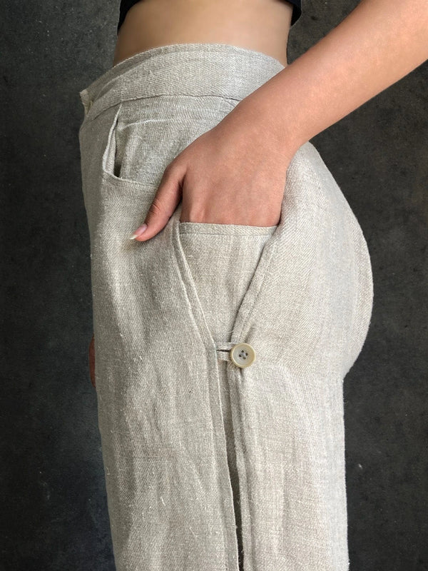 Nomad Box Pants Hemp Hand Stitched Hemp Cotton Sustainable Fashion