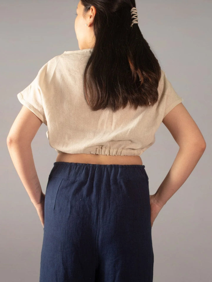 Ukiyo Indigo Flare Pants Kala Cotton HANDMADE COMMUNITY MADE CIRCULAR DESIGN SUSTAINABLE NATURAL CLOTHING THE HUMANE COLLECTIVE