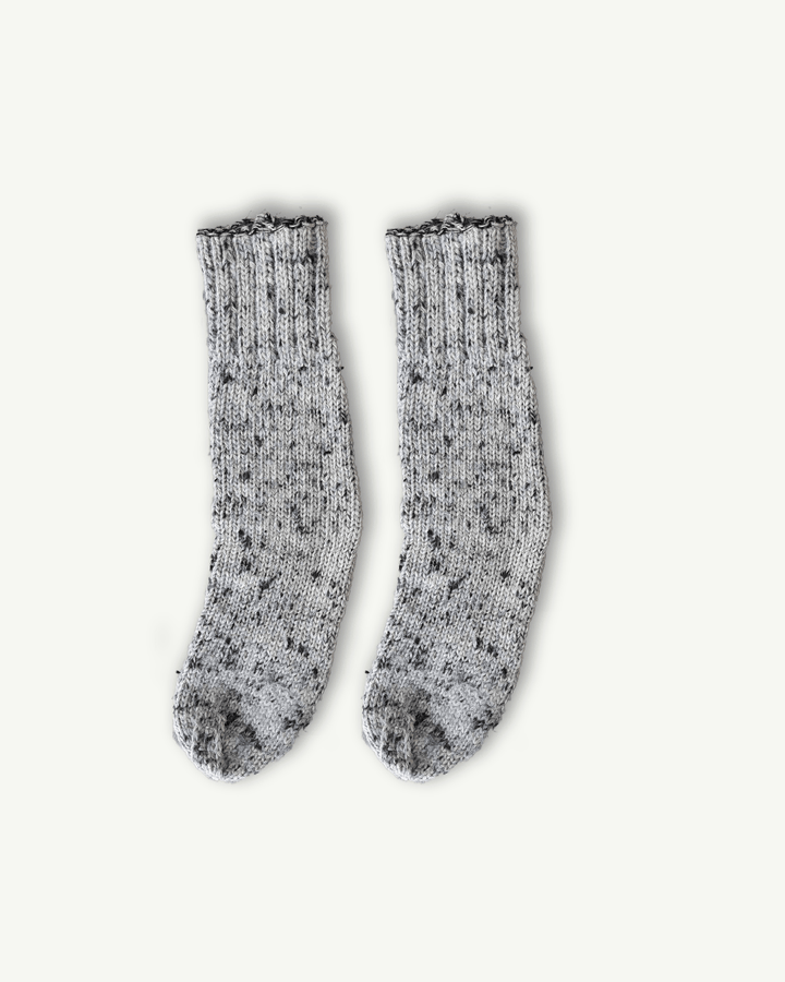 Hand Knit Natural White Sheep Slub socks