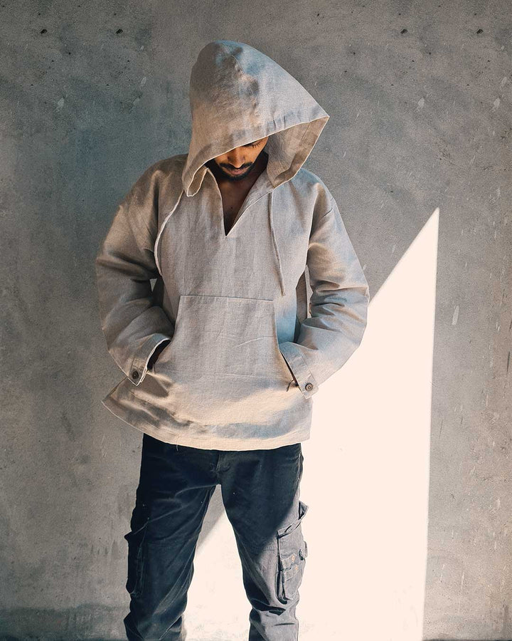 Nomad Zero Hoodie Hemp Cotton Sustainable natural hand made cloth